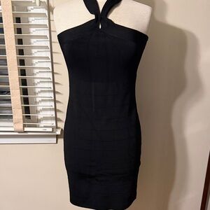 Express Elegant Black Halter Dress Size Medium